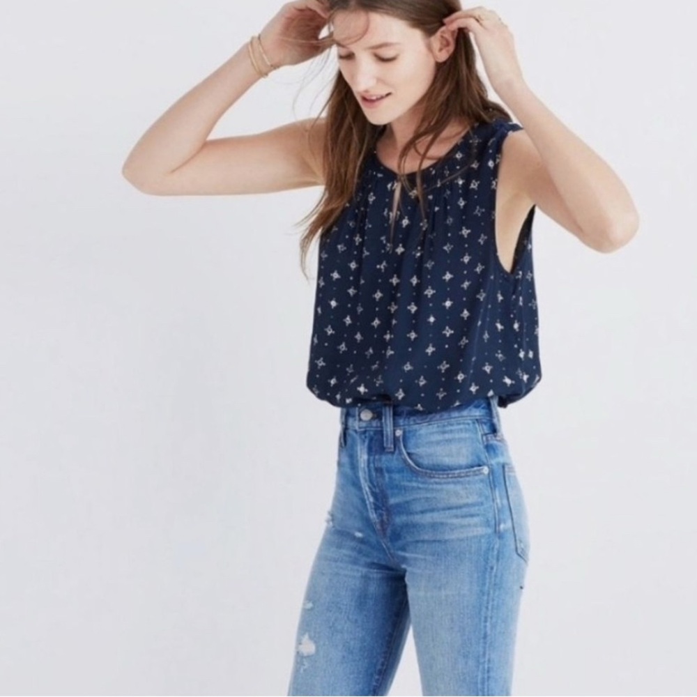 Madewell Memory Blue Tank with Keyhole Style (NWT)!